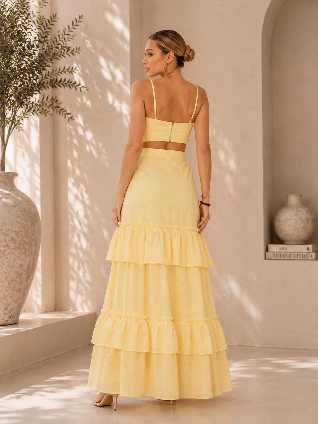 Conjunto Saia Longa com Babados e Cropped Poema - Imagem 5