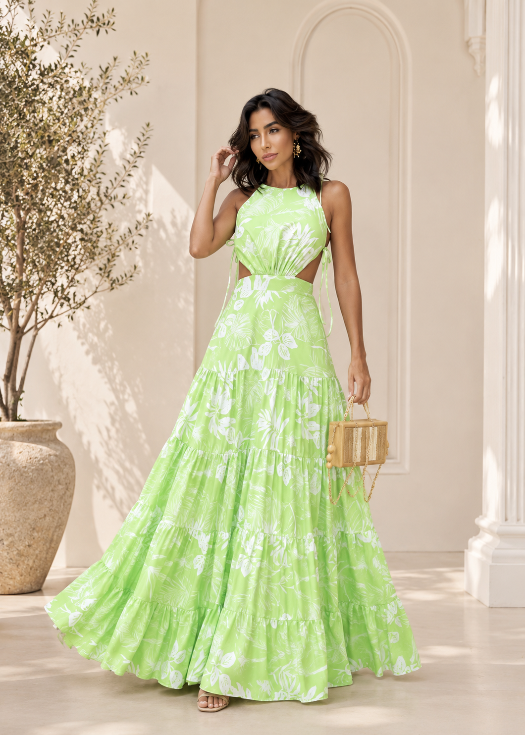 Vestido Aberto na Lateral Seda Fluído - Imagem 4