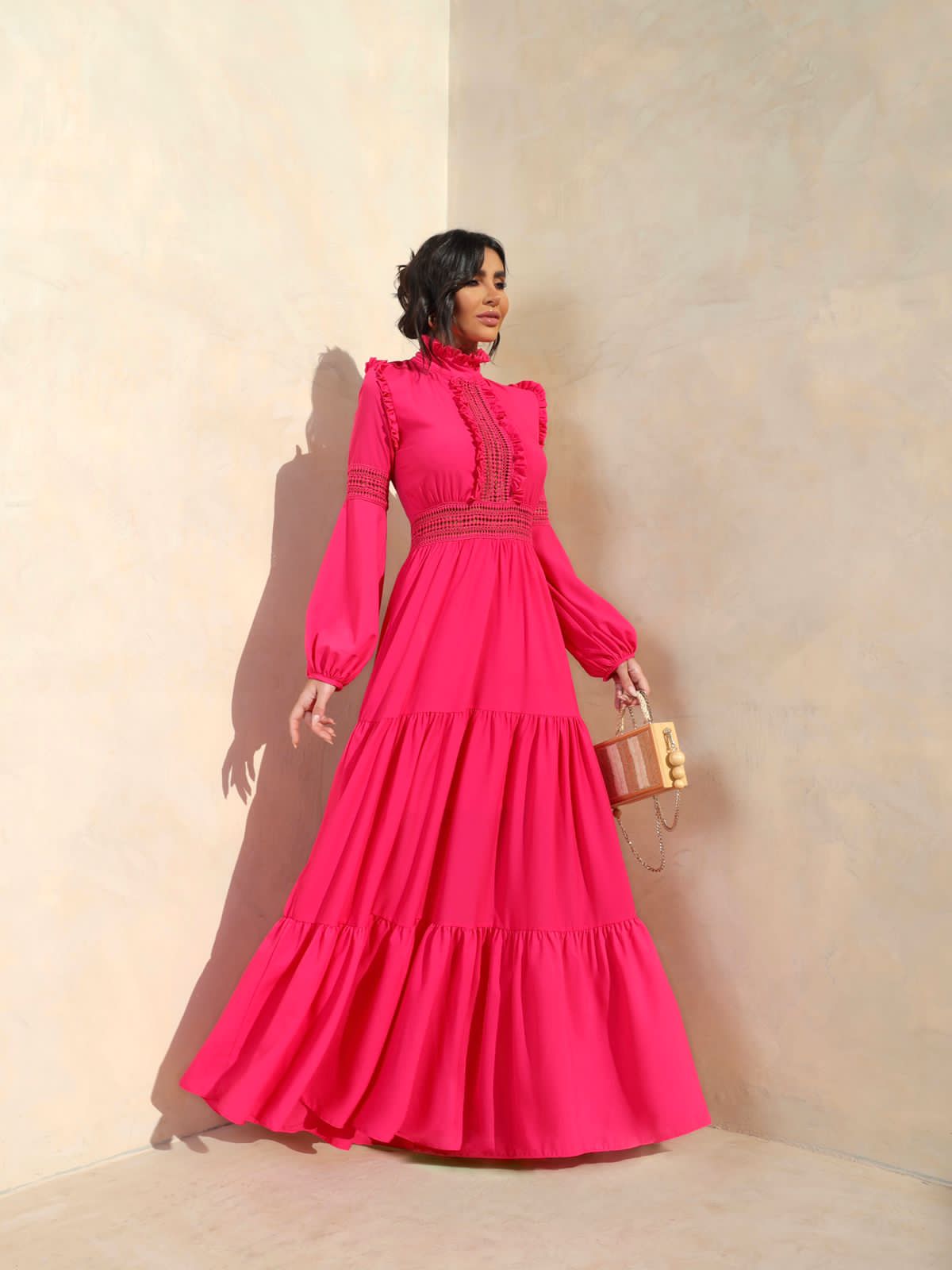 Vestido Longo em Seda com Renda - Imagem 7