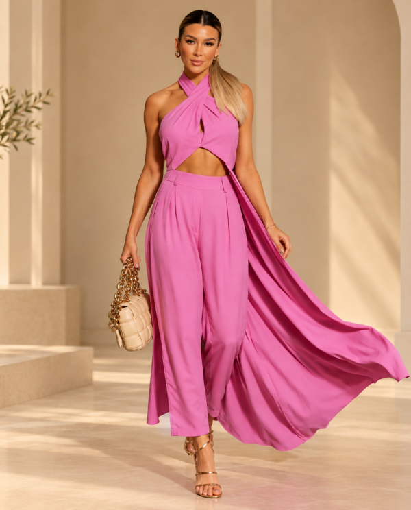 Calça Carrot Viscose Pregas Poema