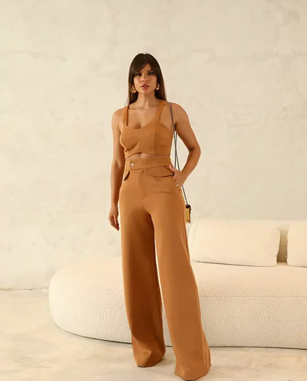 Conjunto Pantalona Top Alfaiataria