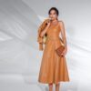 Vestido Mídi PU com Cinto