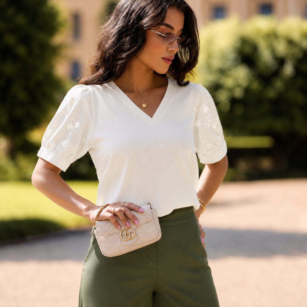 Blusa Linho Bordada