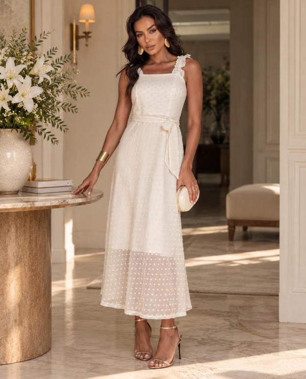 Vestido Midi de Crepe Miss