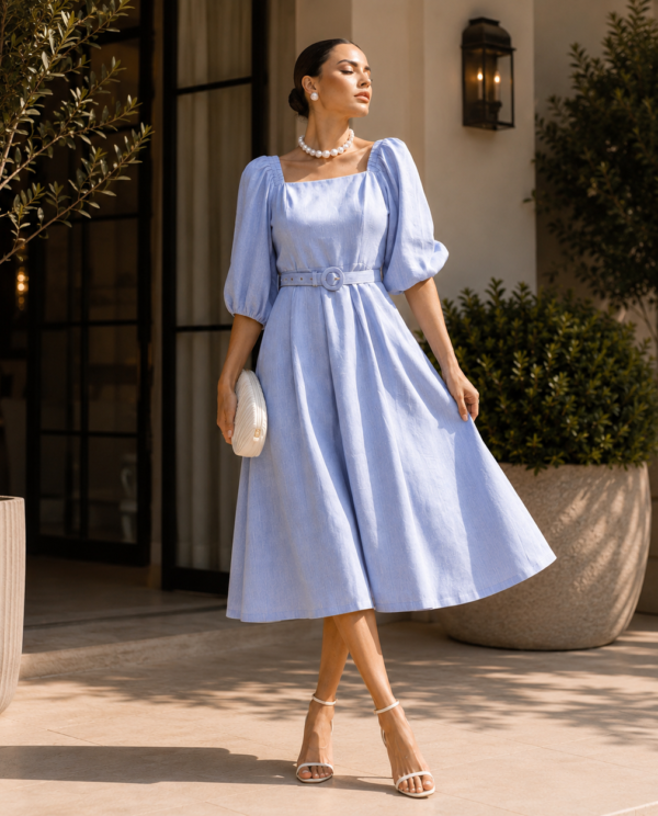 Vestido Midi Alfaiataria com Cinto