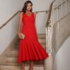 Vestido de Linho com Flor