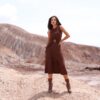 Vestido de Suede com Cinto