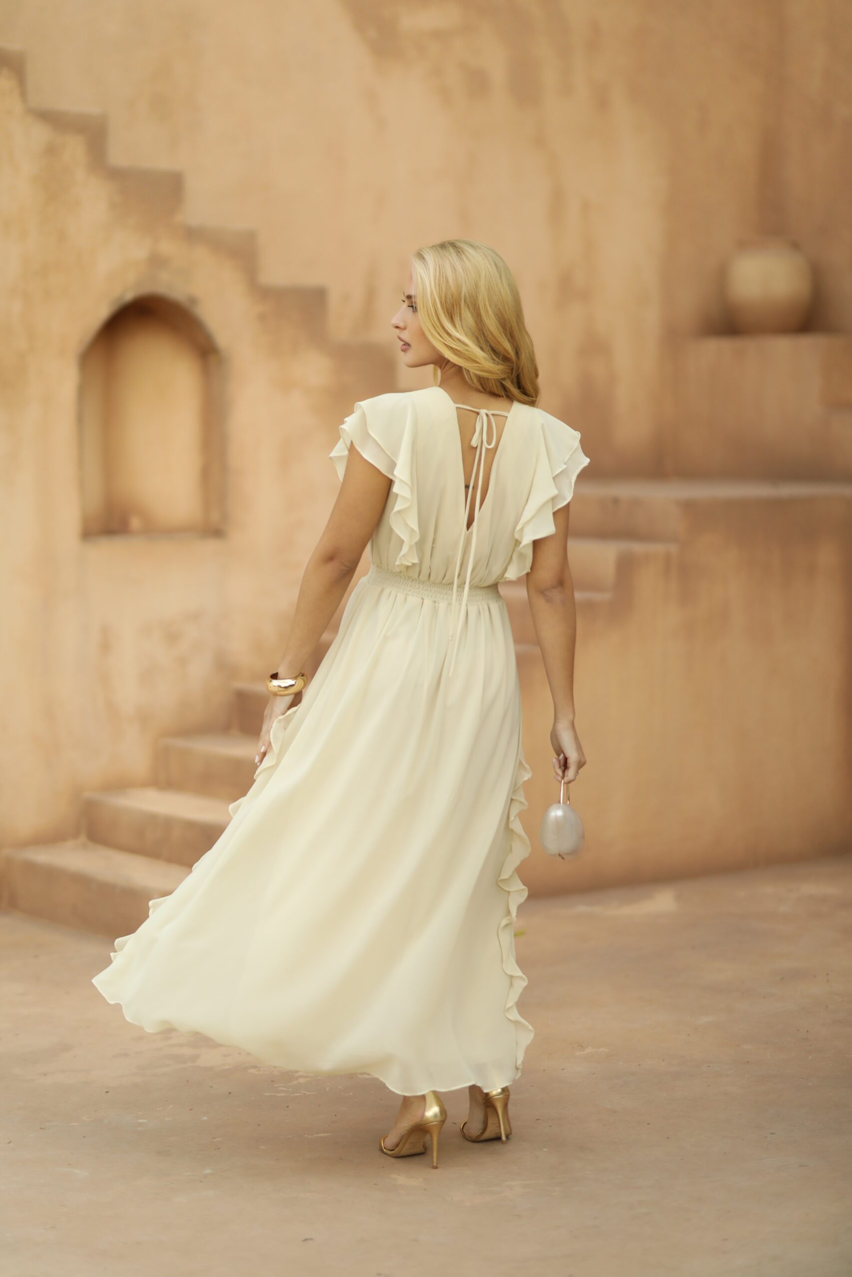 Vestido Midi Chiffon com Babados - Imagem 6