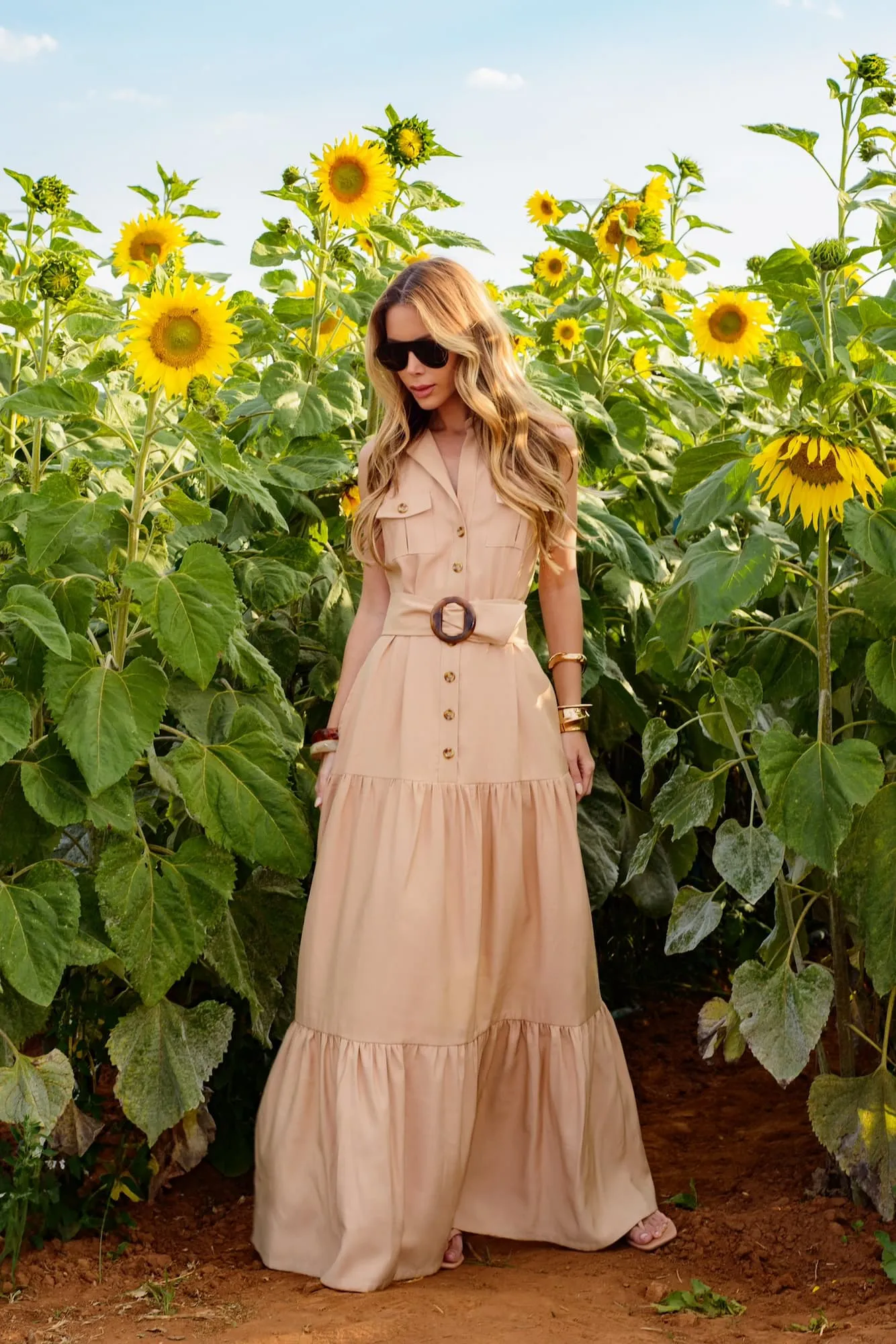 Vestido Longo sem Manga Viscose