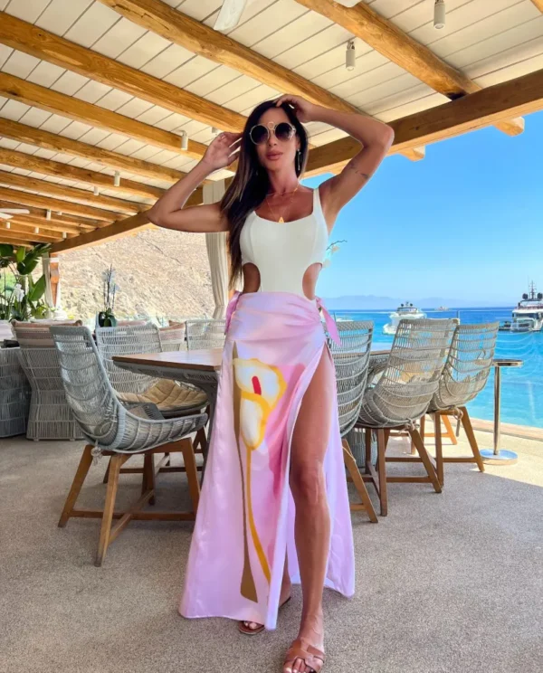 Conjunto Saia Longa Cetim com Maiô