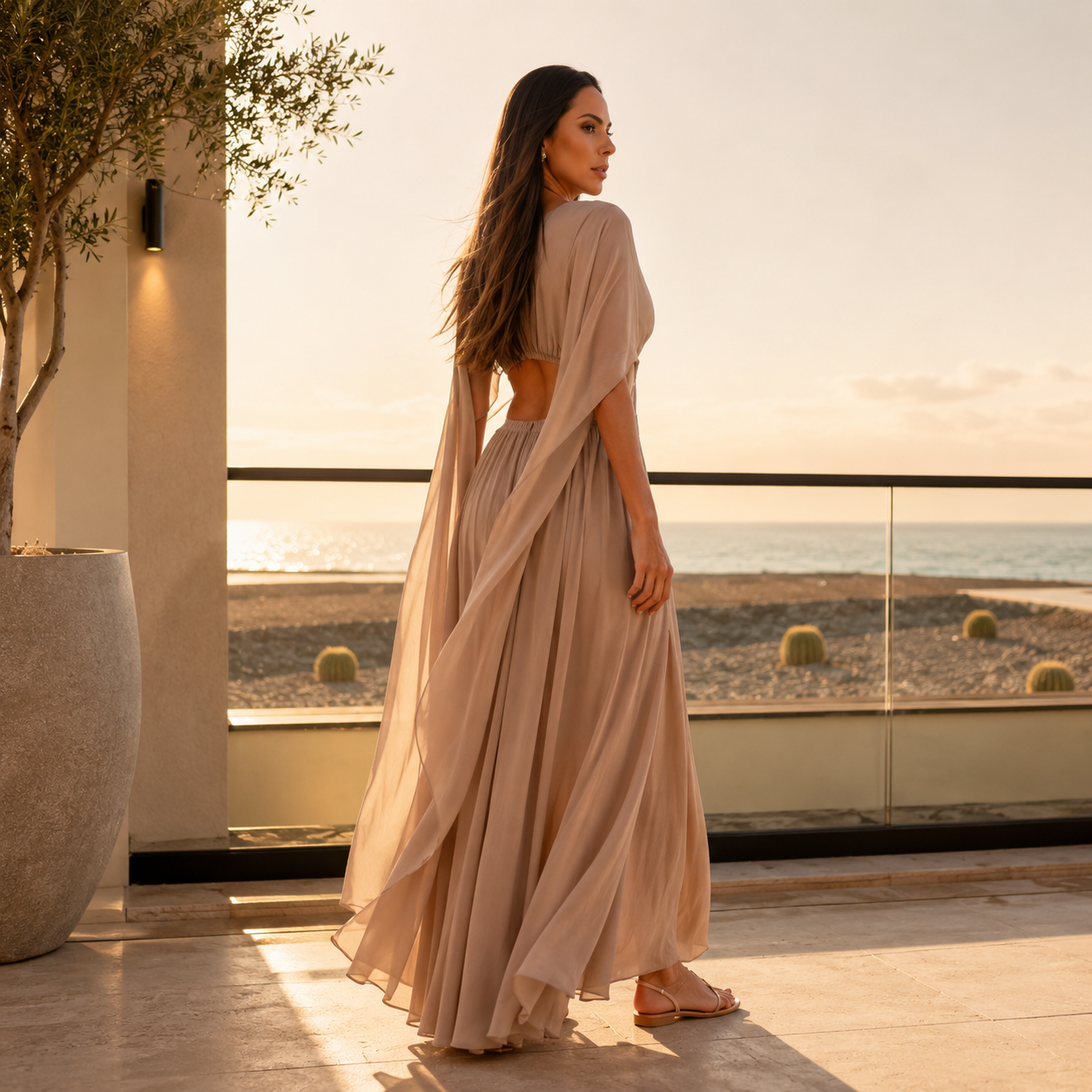 Vestido Longo em Tule Decote V - Imagem 9