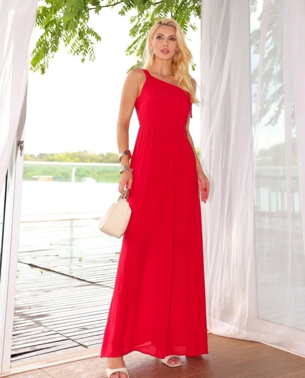 Vestido Longo Viscose Ombro Só Capri