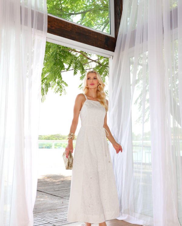 Vestido Algodão Alça Fina Fortuny