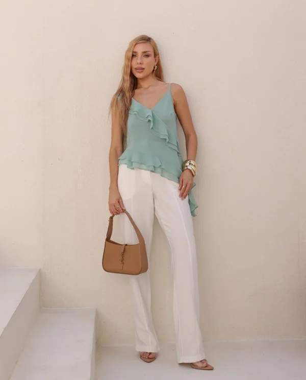 Blusa Alcinha Crepe de Seda Fluida