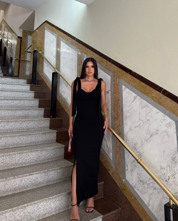 Vestido Longo Meia Taça Laço