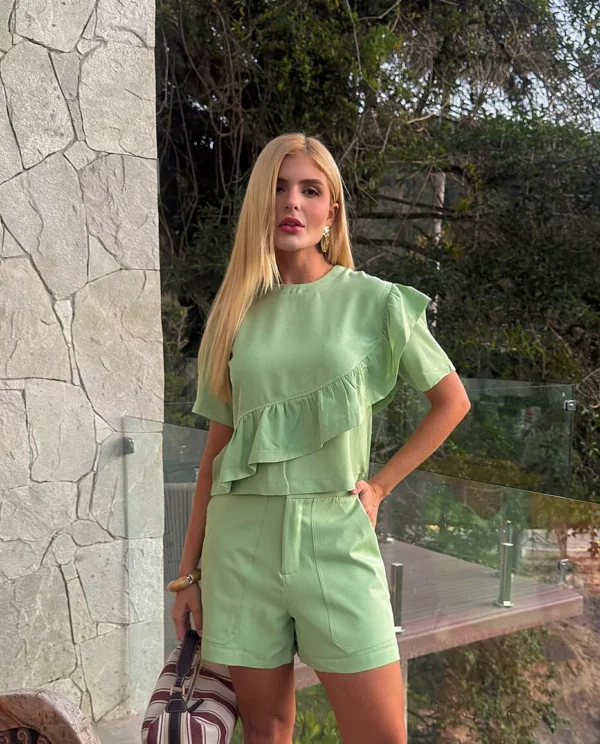 Conjunto Bermuda Tee Babado