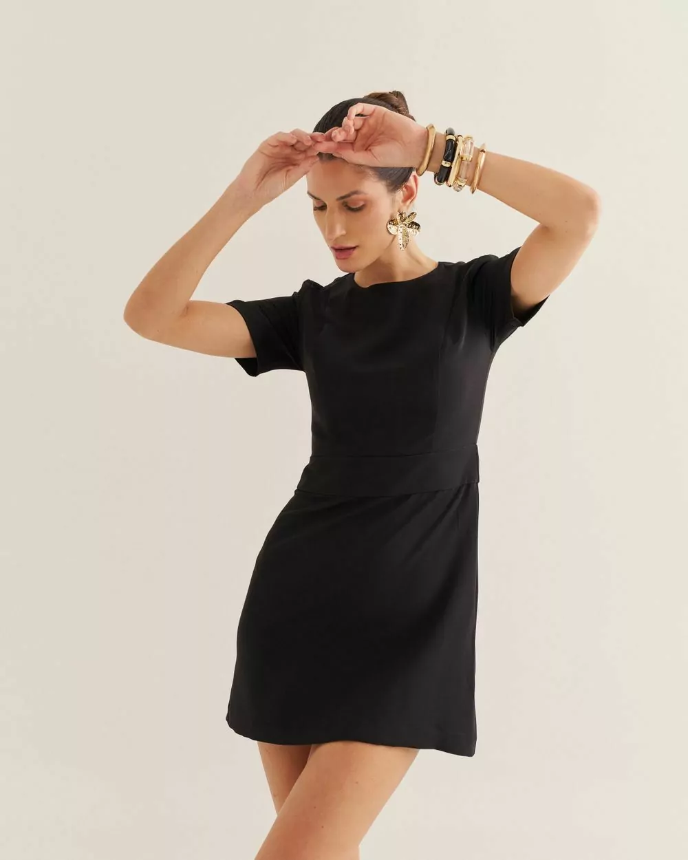 Vestido Curto Alfaiataria com Manguinha - Imagem 4