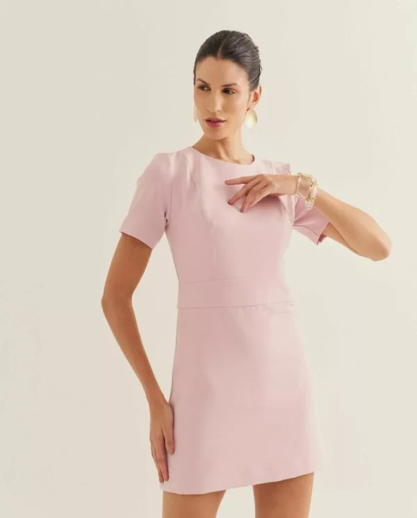 Vestido Curto Alfaiataria com Manguinha