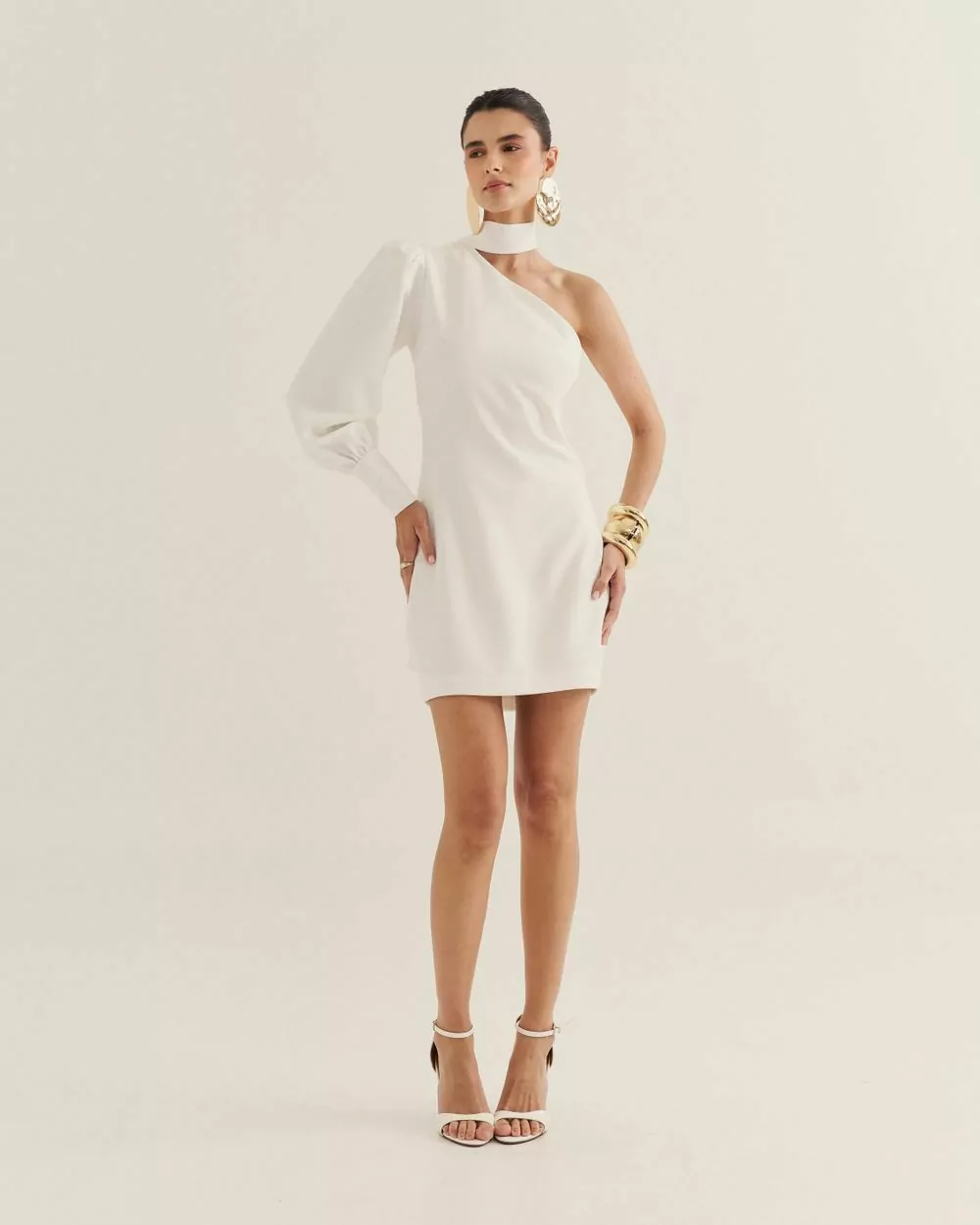 Vestido Curto Ombro Só com Faixa - Imagem 4