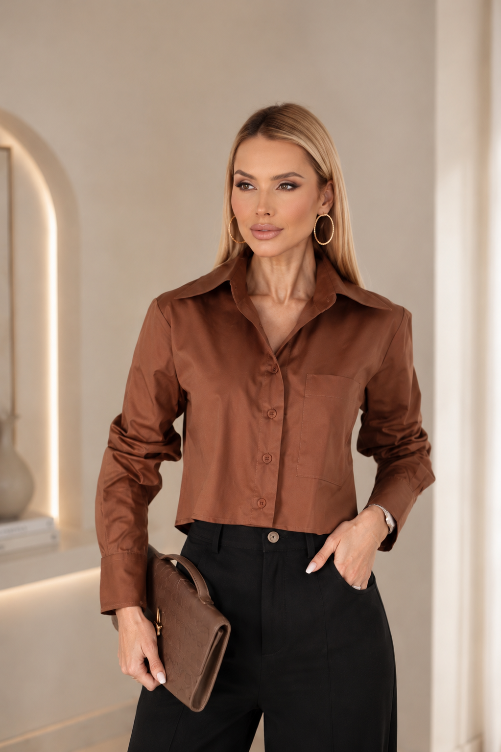 Camisa Cropped Algodão SL