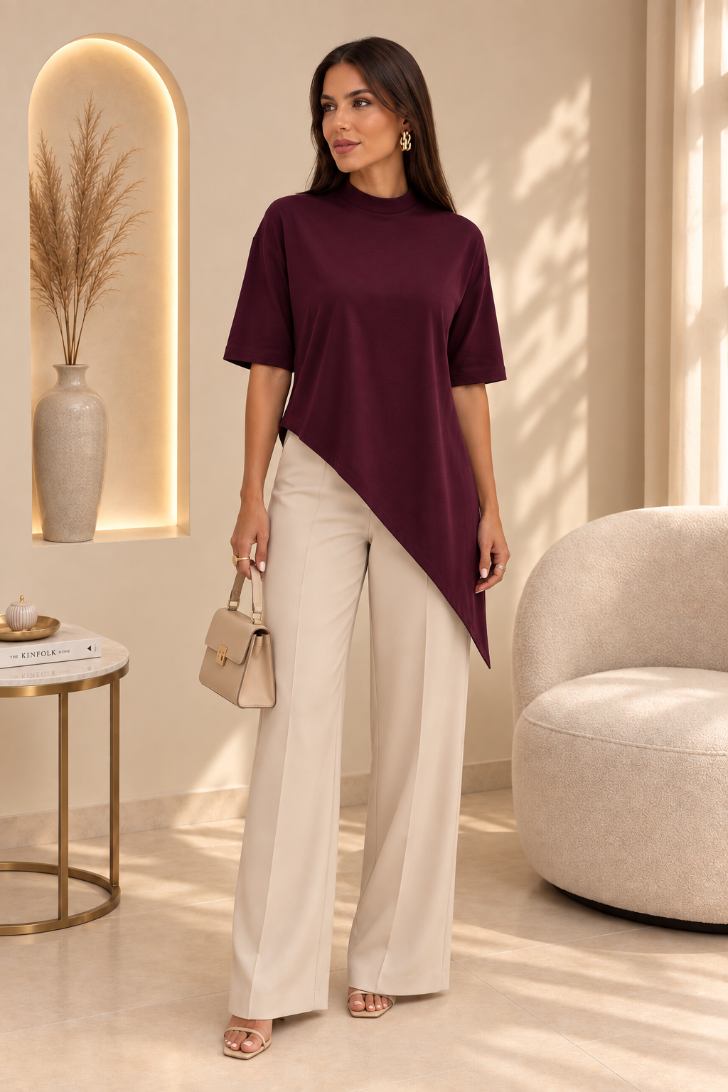 Blusa Tee Algodão Assimétrica - Imagem 2