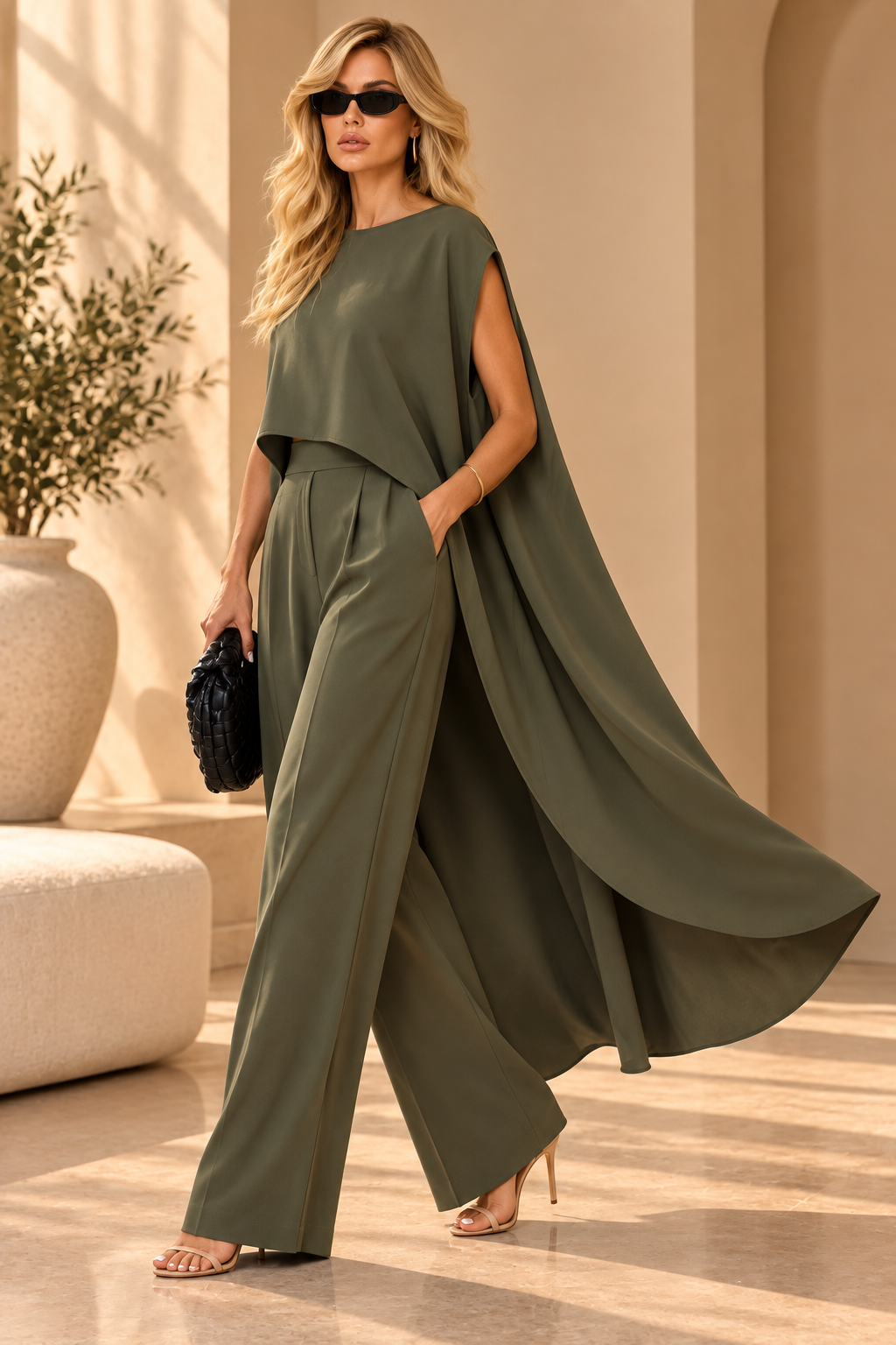 Conjunto Calça Social com Blusa Capa - Imagem 4